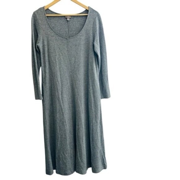 J. Jill Wool Blend Maxi Dress Womens Size Medium Gray Minimalist Modest Casual - Picture 1 of 11